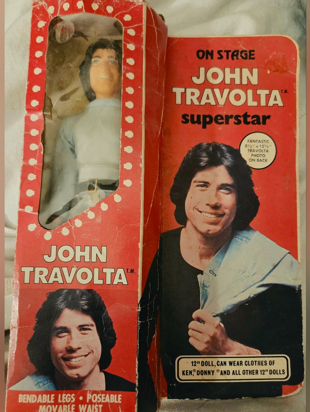Vintage 1977 Chemtoy 12" On Stage John Travolta Superstar Doll #610 Figure